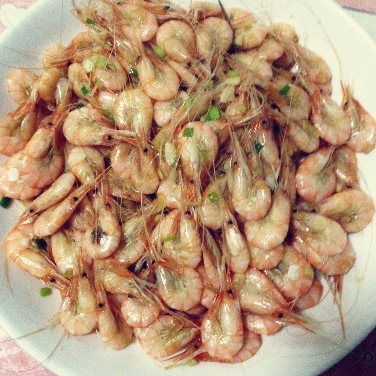 幸福的懒包子做的清炒白米虾