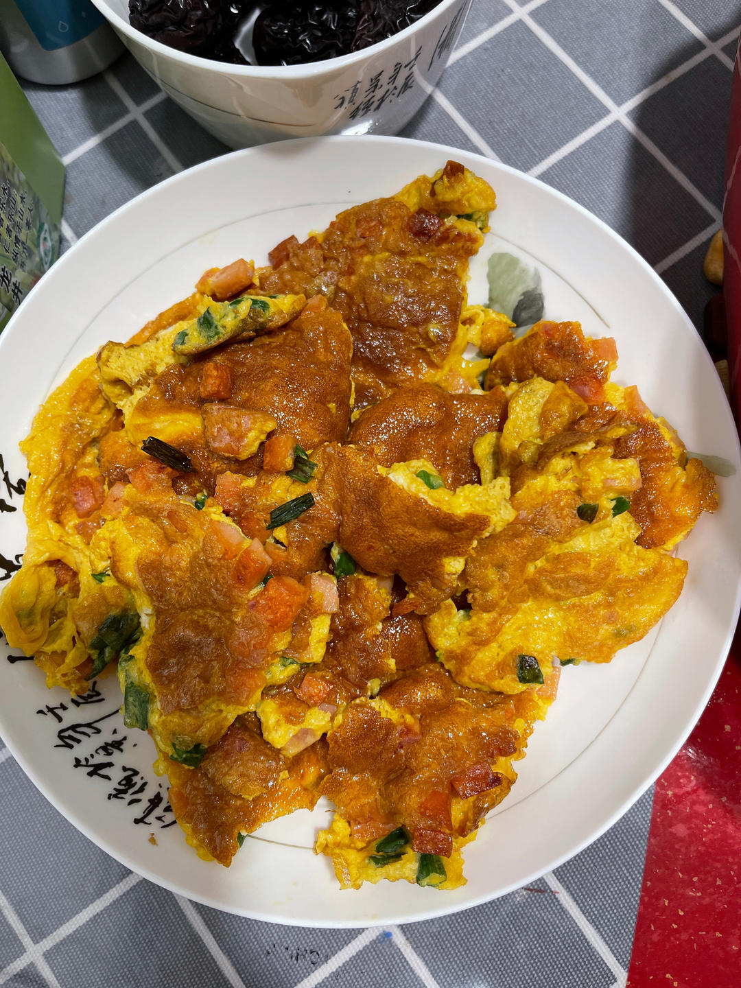 葱香午餐肉虾仁跑蛋