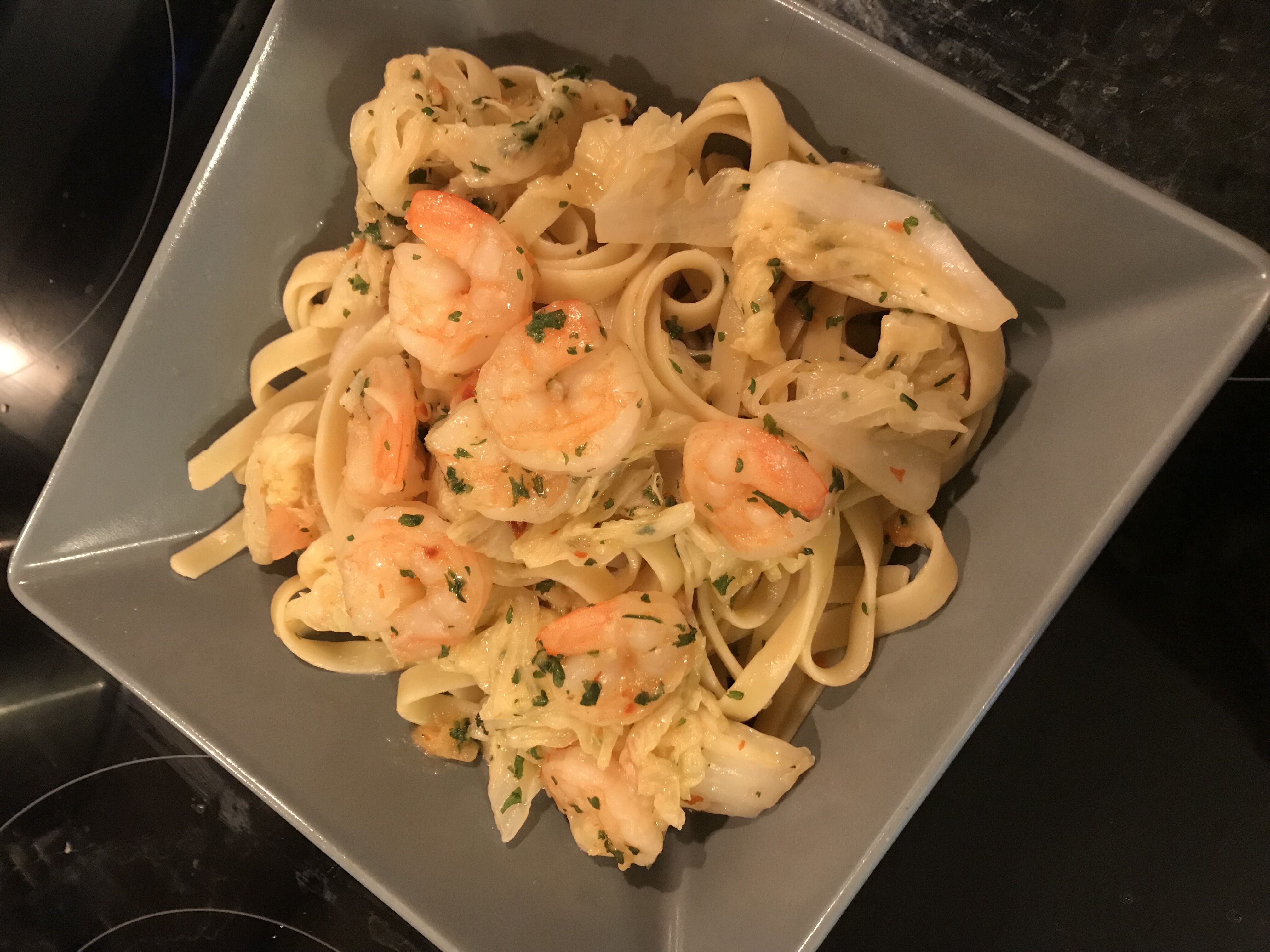 lemon garlic shrimp pasta自用的做法