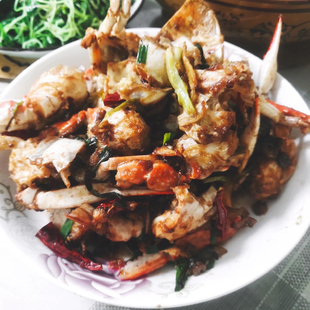 葱姜炒梭子蟹（very easy）