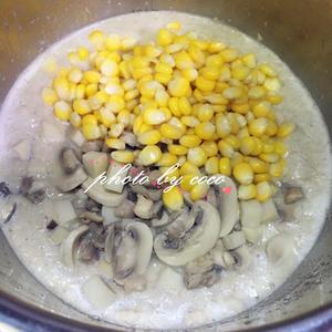 鸡蓉蘑菇粟米忌廉汤的做法 步骤10