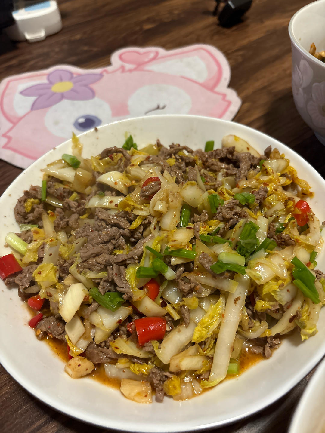 下饭神器又来了，试试这道白菜梗炒牛肉！！