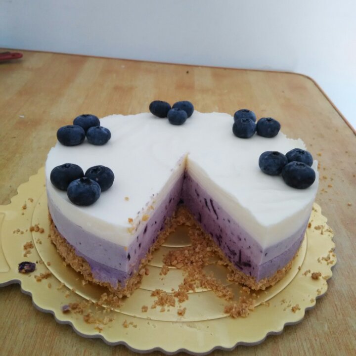 渐变蓝莓冻芝士蛋糕（免烤）