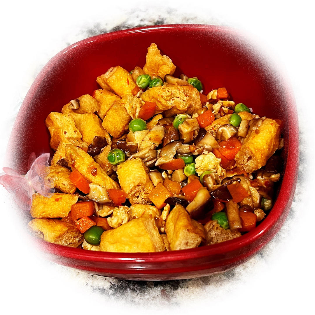 青豆香菇炒鸡蛋