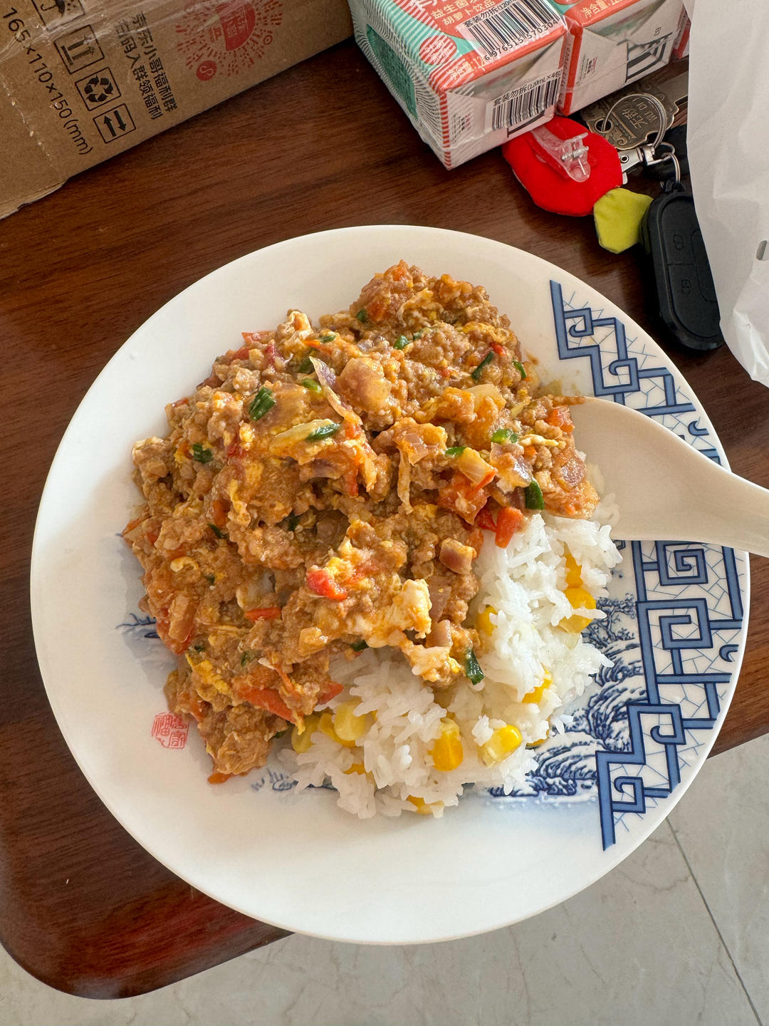 端锅吃-番茄肉末滑蛋饭