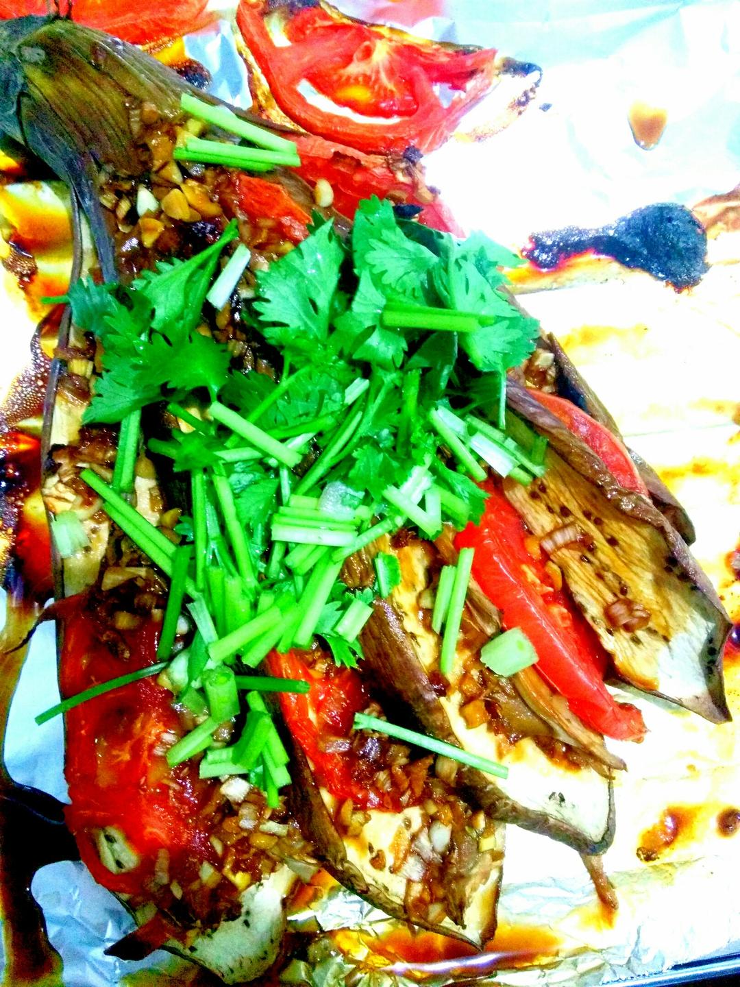 颜值担当！无油风琴烤茄子