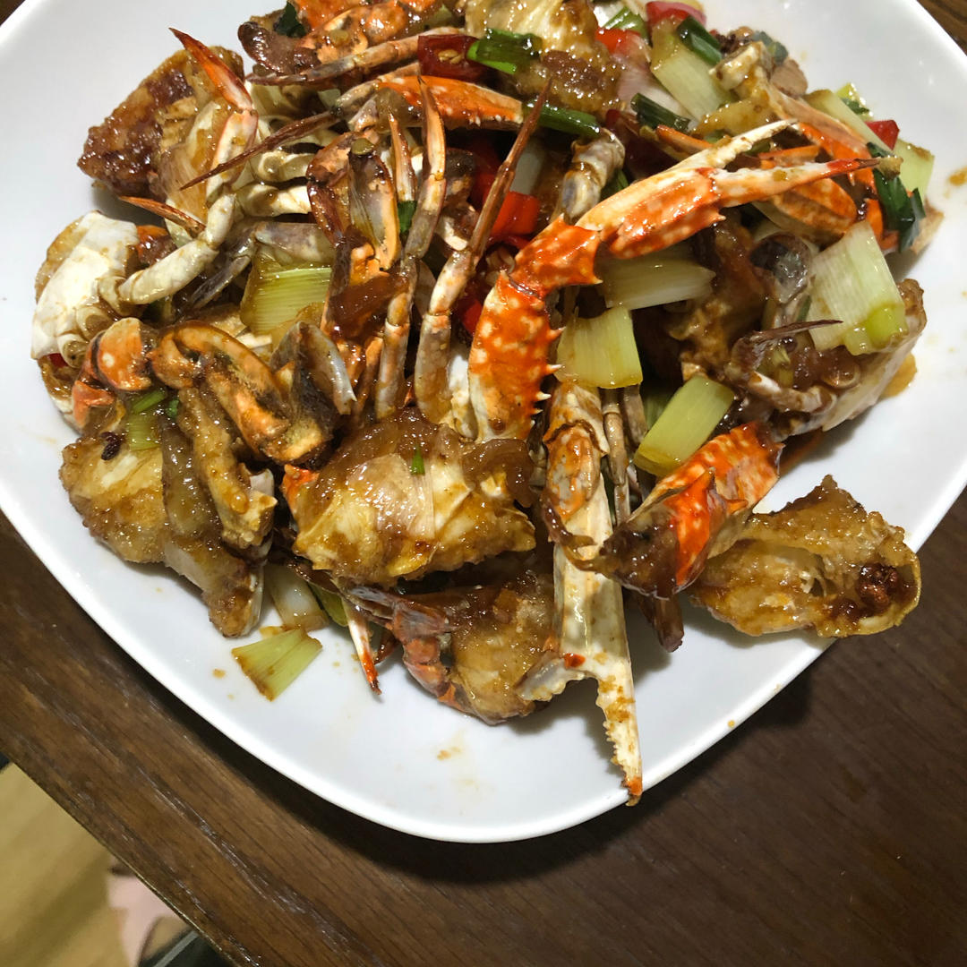 葱姜炒梭子蟹（very easy）
