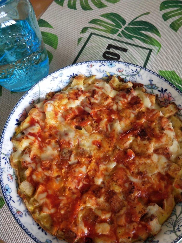 非常随意的剩馒头芝士披萨（不用烤箱）