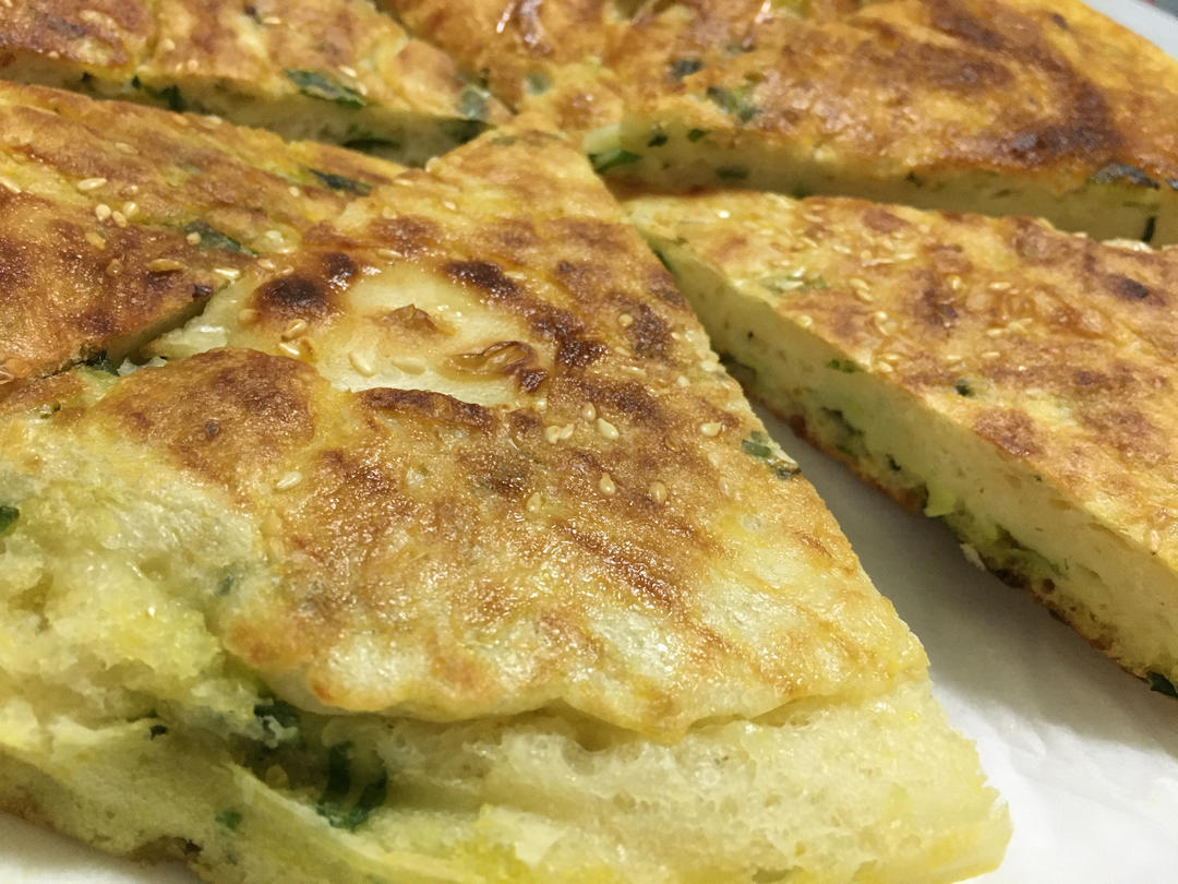 手不沾面做发面大饼