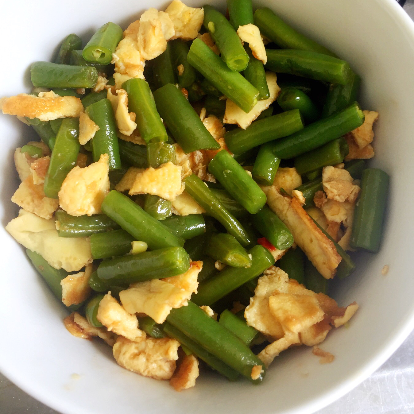 豆角炒鸡蛋