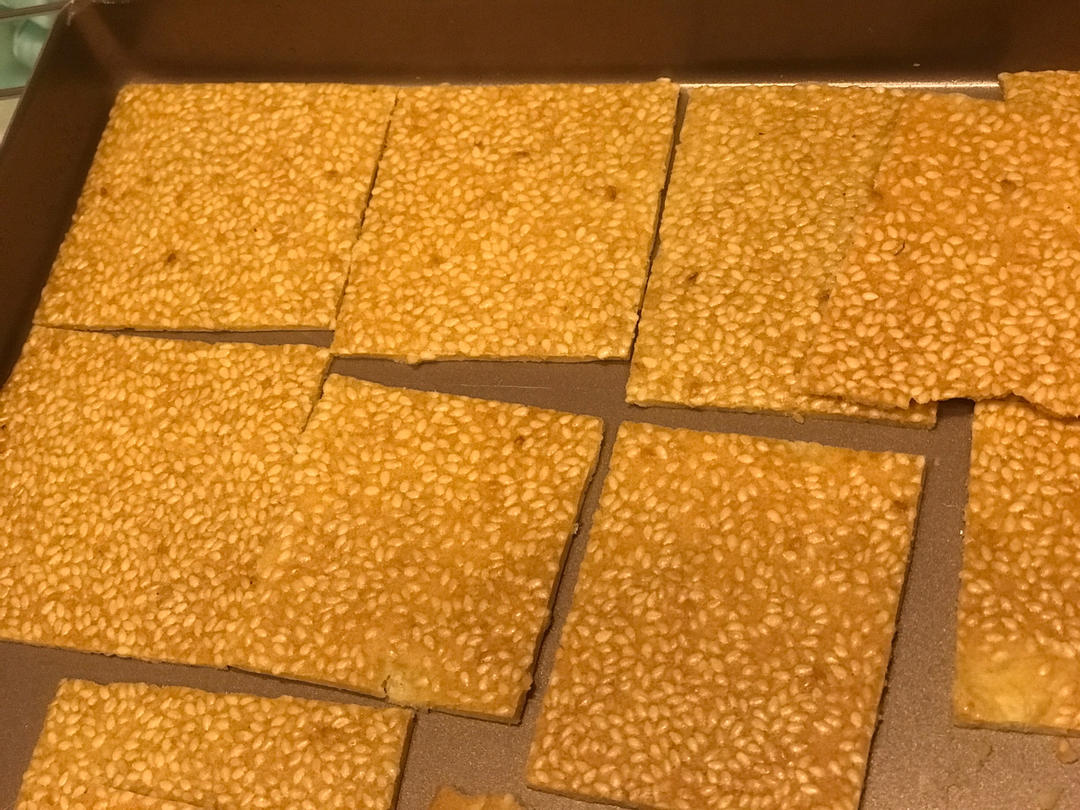 芝麻薄脆饼干，一步操作，超级简单