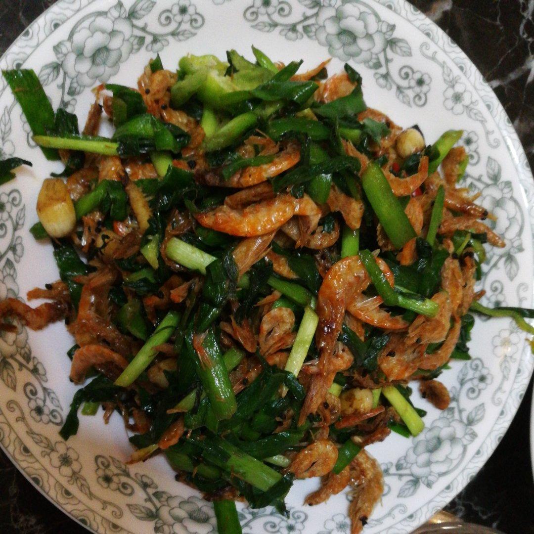 小虾米炒韭菜