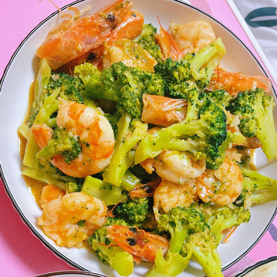 减肥去脂的西兰花炒虾仁