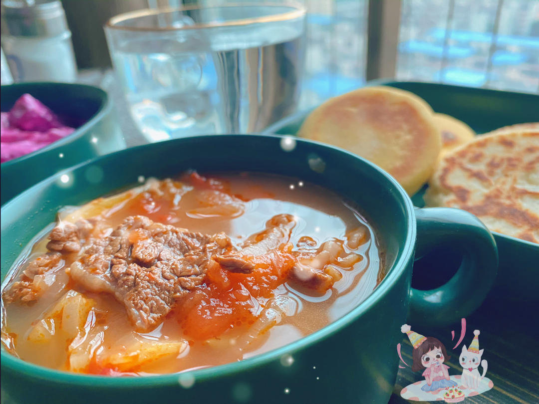 汤浓肉嫩的番茄牛腩，牛腩软烂秘法