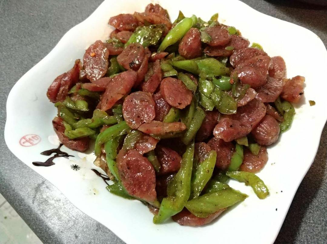 青椒炒腊肠