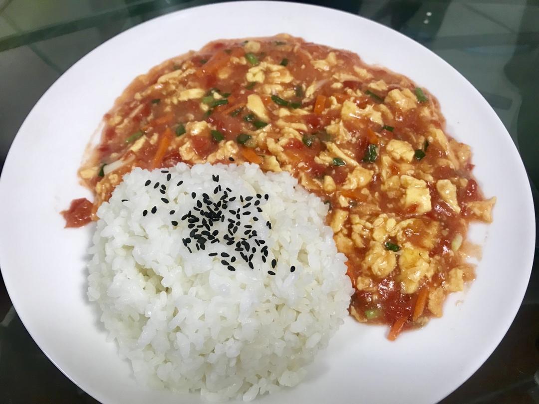 番茄鸡蛋盖浇饭