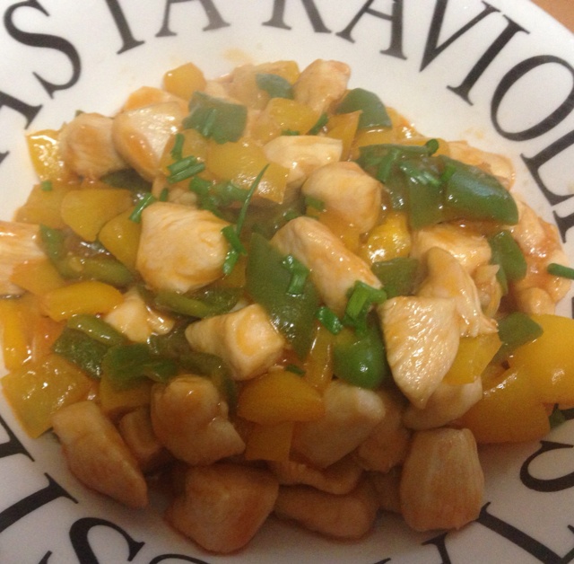 番茄酱彩椒鸡丁