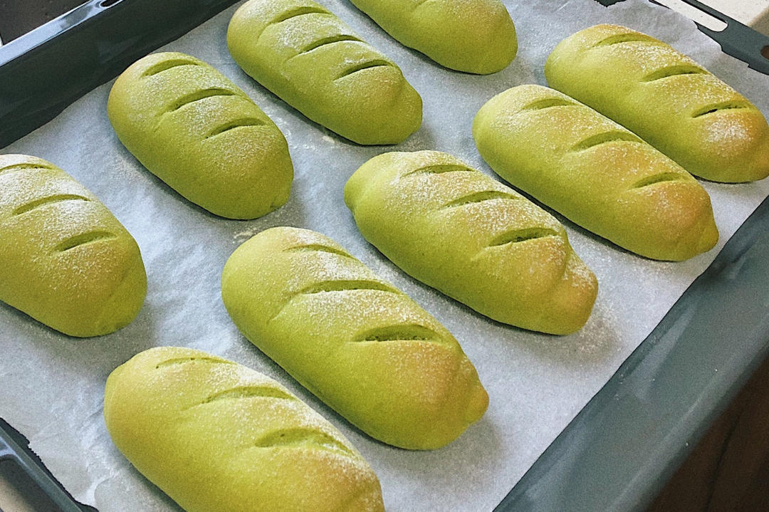 抹茶蜜豆面包