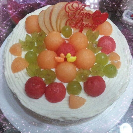 奶油水果装饰蛋糕
