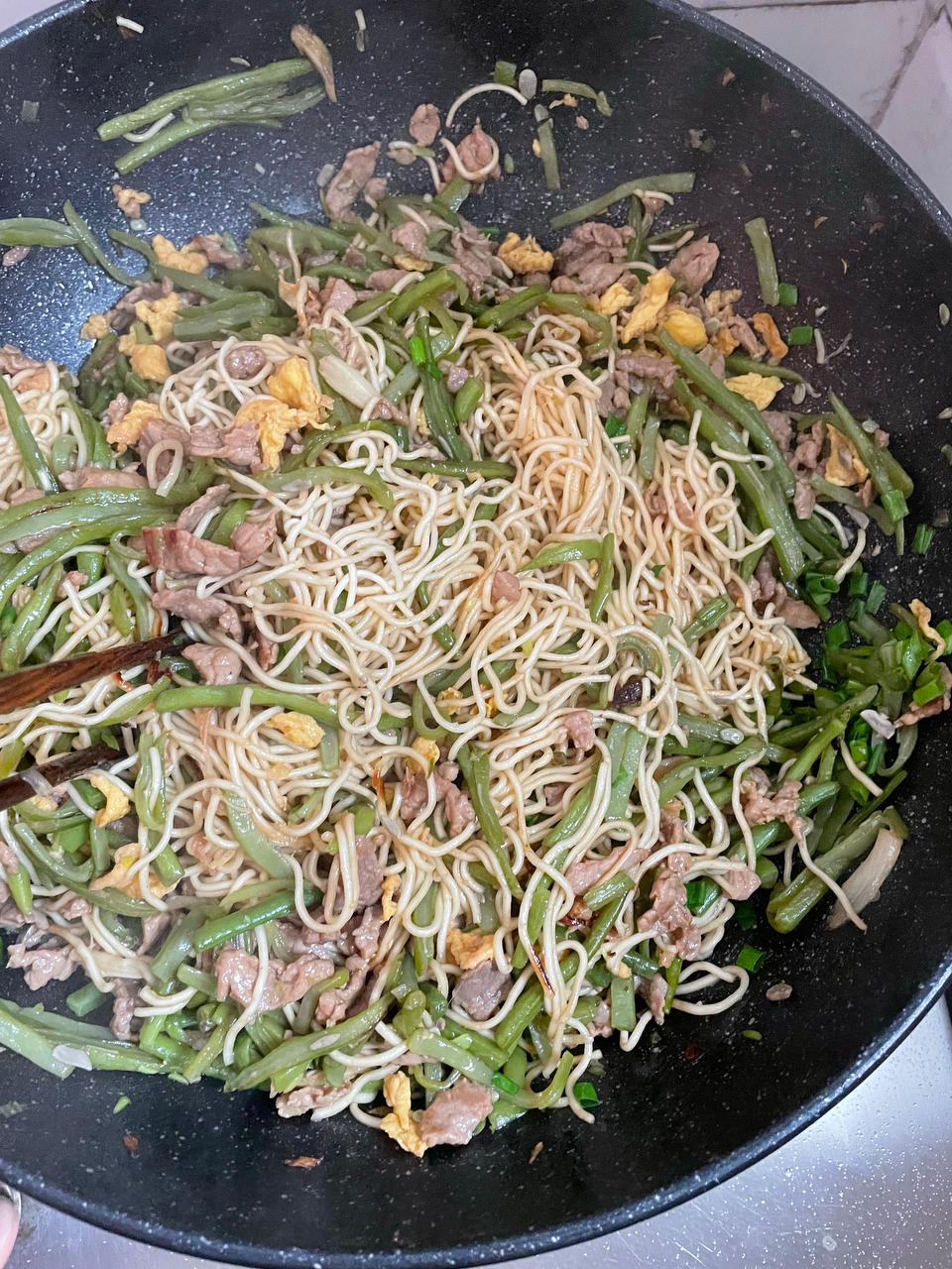 地道老北京扁豆焖面 豆角焖面 太好吃小心吃撑哦