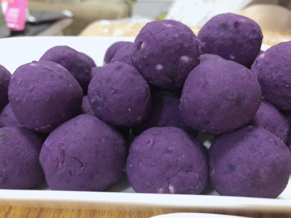 网红爆浆香芋紫薯仙豆糕，只需一口平底锅