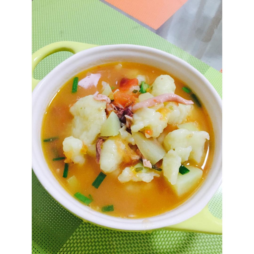 西红柿鸡蛋疙瘩汤