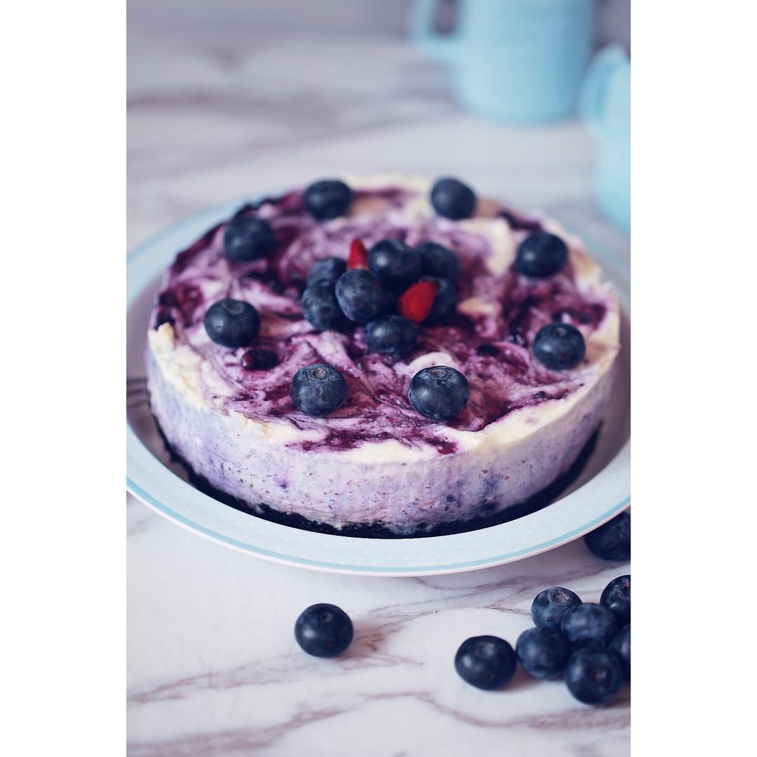 渐变蓝莓冻芝士蛋糕（免烤）