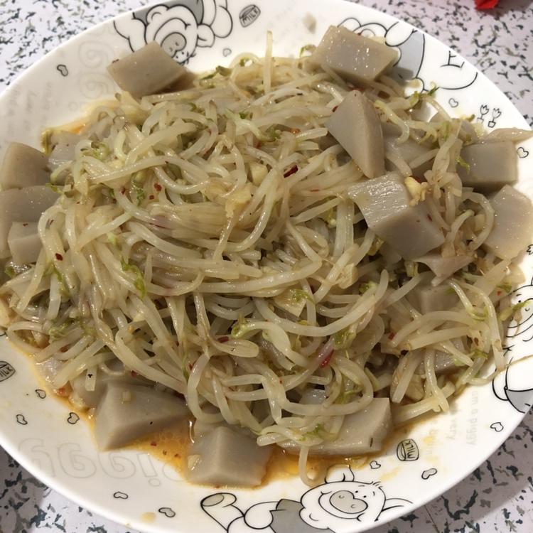 豆芽炒碗团
