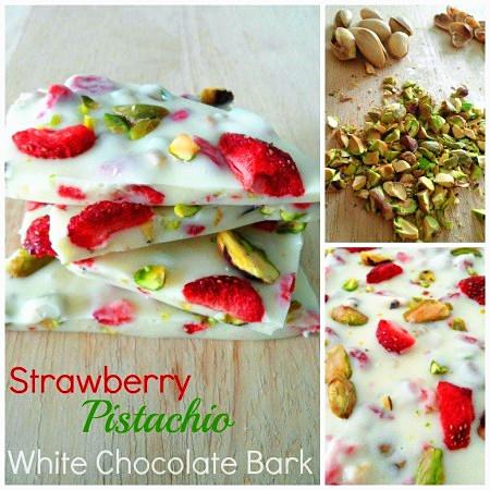 自制白巧克力bark（草莓、开心果）的做法
