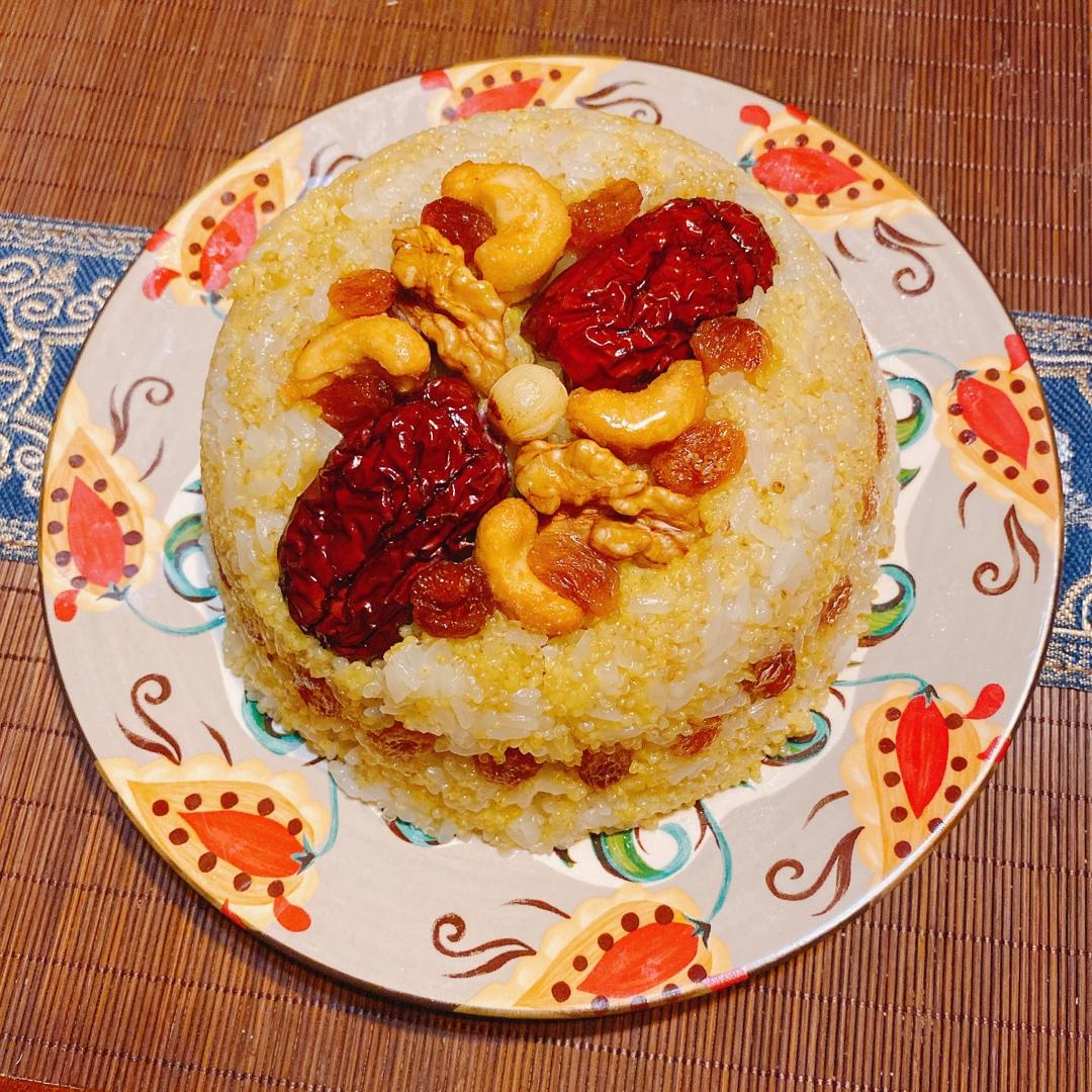 vv是精致的猪猪女孩做的黄米藜麦八宝饭2018年夜饭曼食慢语