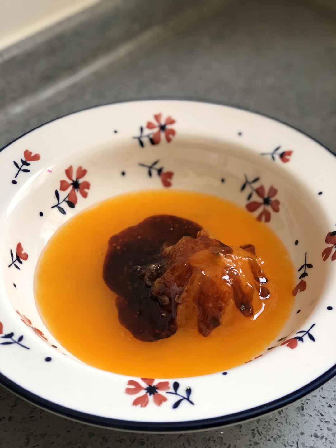 堪比大董，焦糖柿子