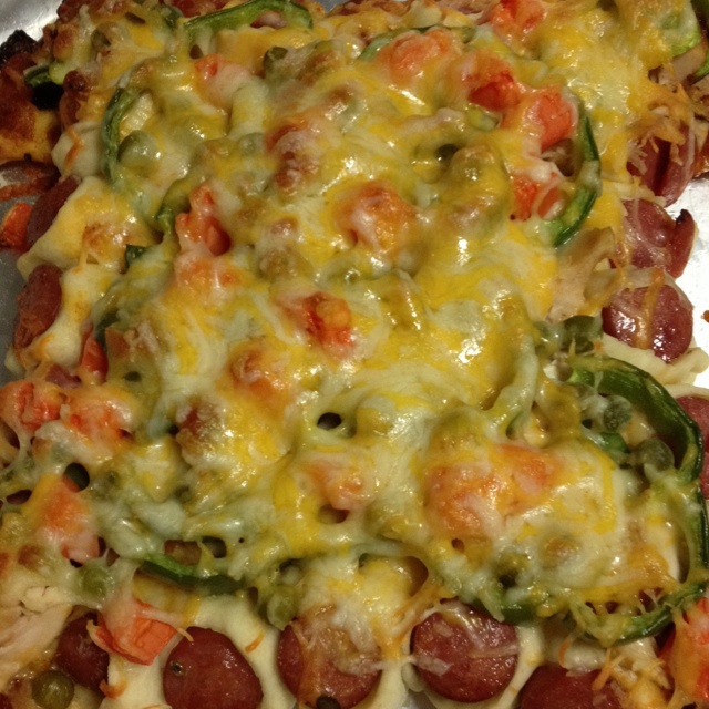 厚底鲜虾培根披萨