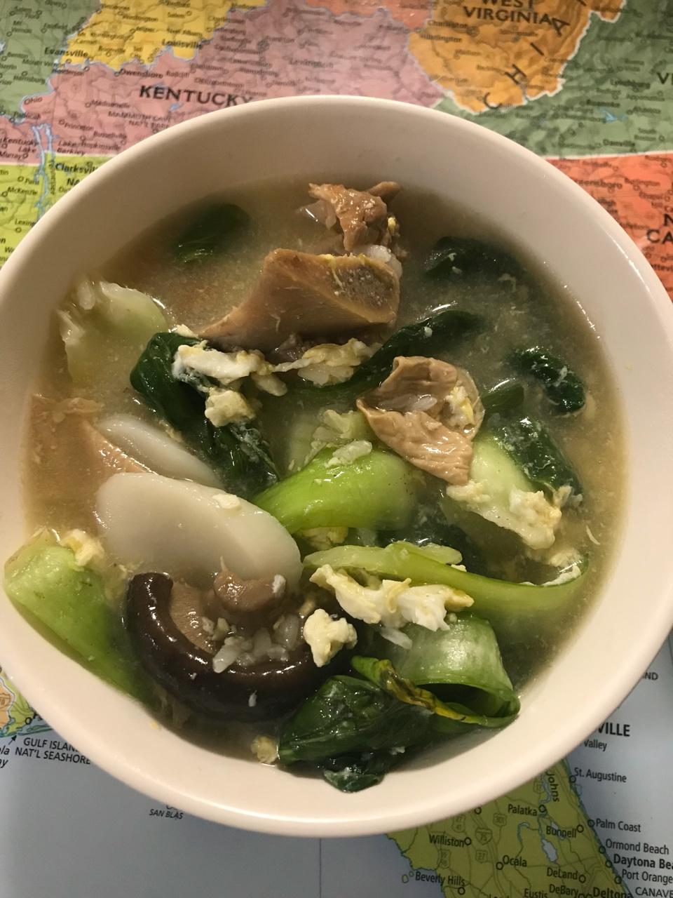 宁波青菜年糕汤
