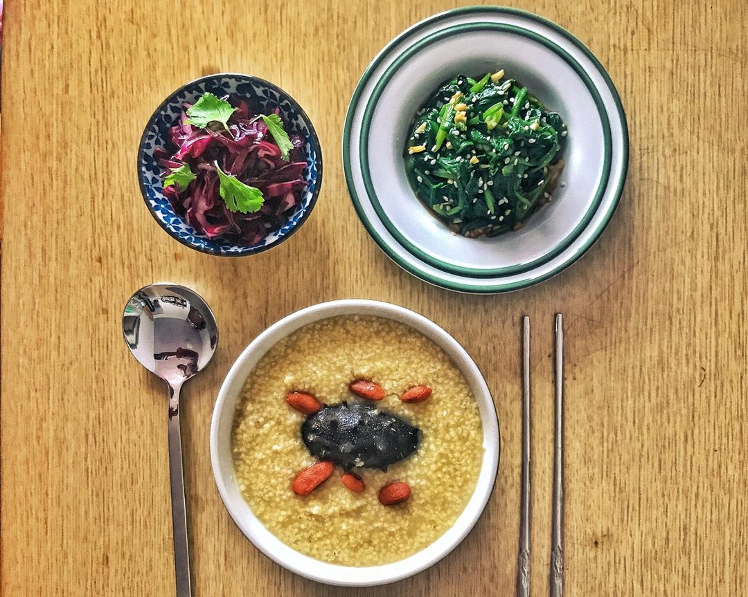 鸡汁小米海参粥