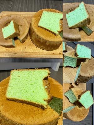 零失败松软湿润椰香斑斓戚风蛋糕 （详细解释）pandan chiffon cake的做法 步骤7