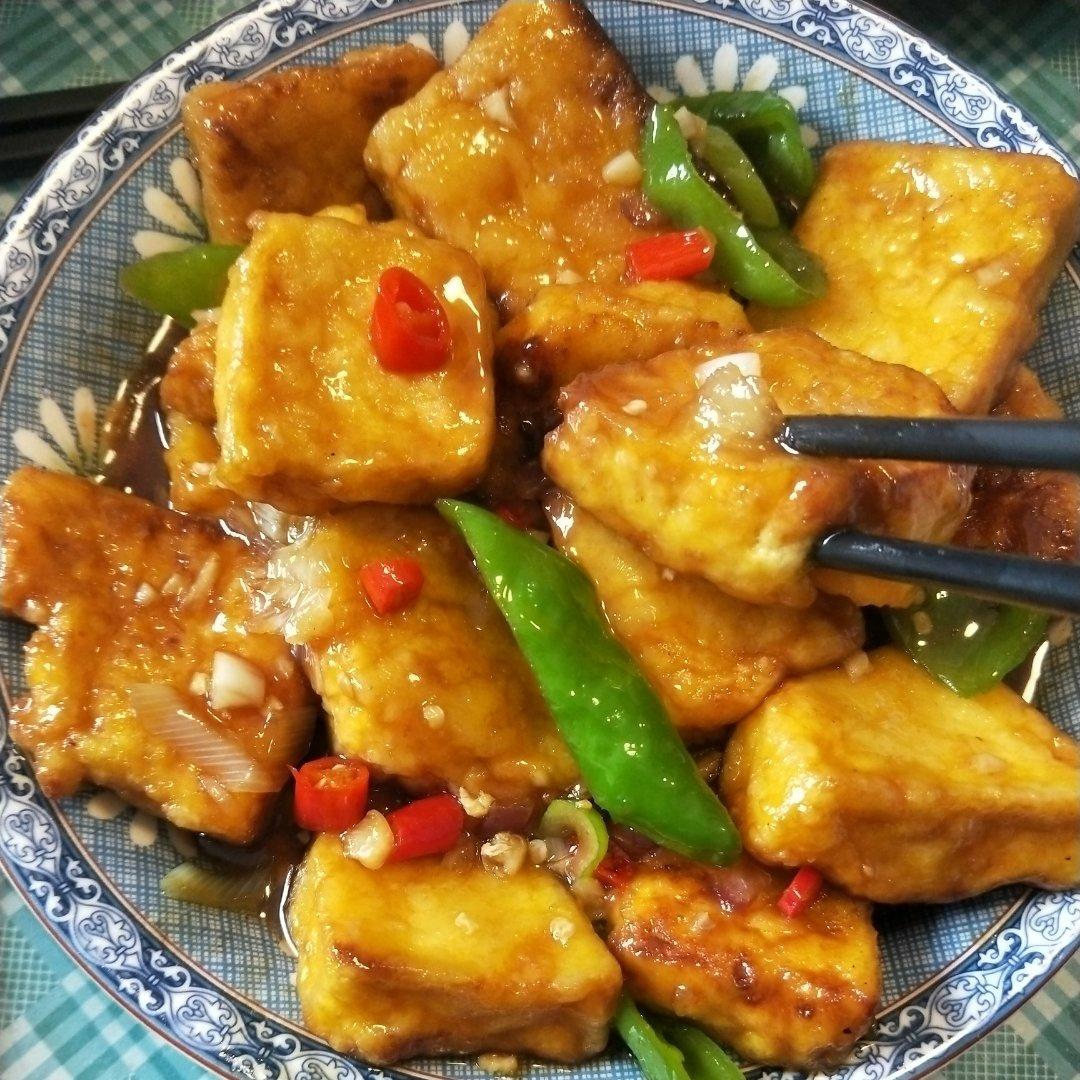 焖煎豆腐