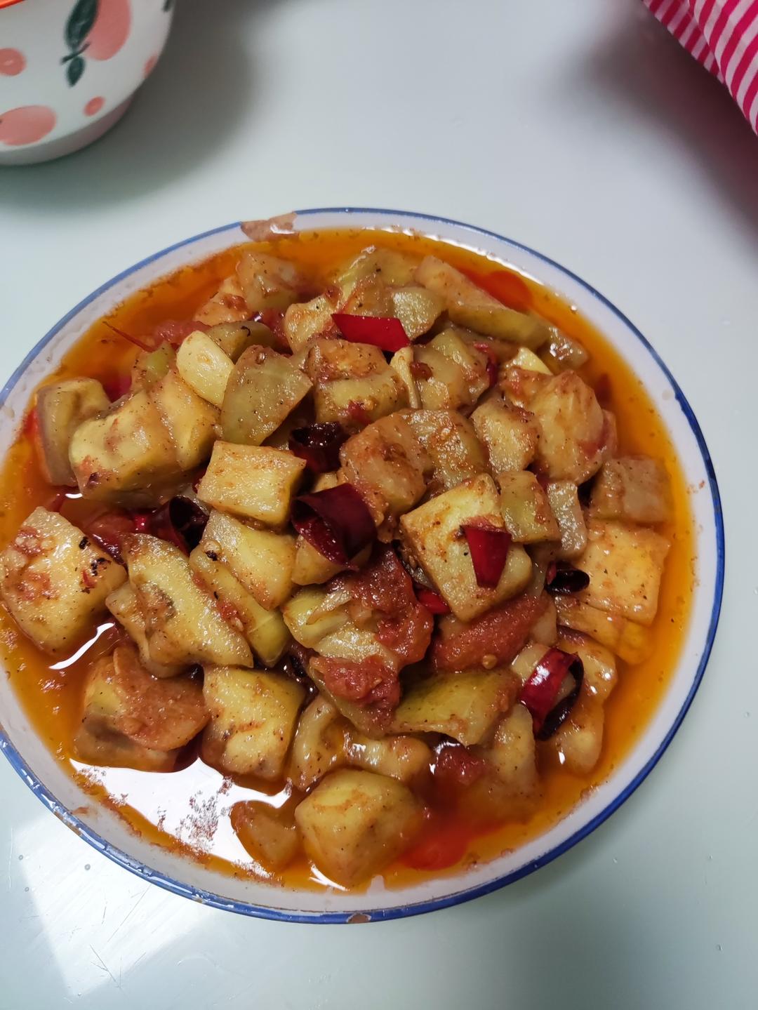 5分钟快手下饭菜#番茄炒茄子🍅番茄家族