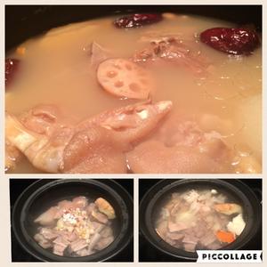 养生莲藕猪蹄汤（少量红枣芡实莲子百合花生黄豆）的做法 步骤2