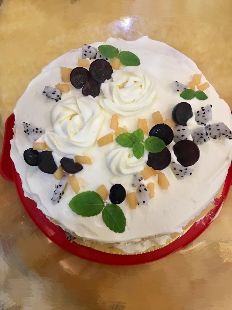 【零失败】不会裱花没关系的水果裸蛋糕 芒果裸蛋糕 完美戚风胚