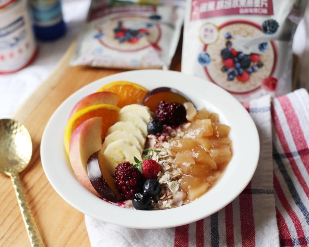 料理-蜜桃缤纷水果燕麦粥的做法