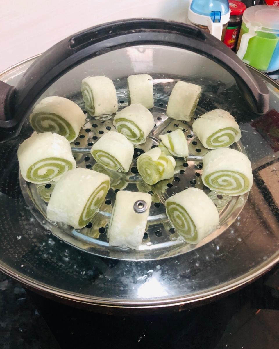 抹茶双色馒头