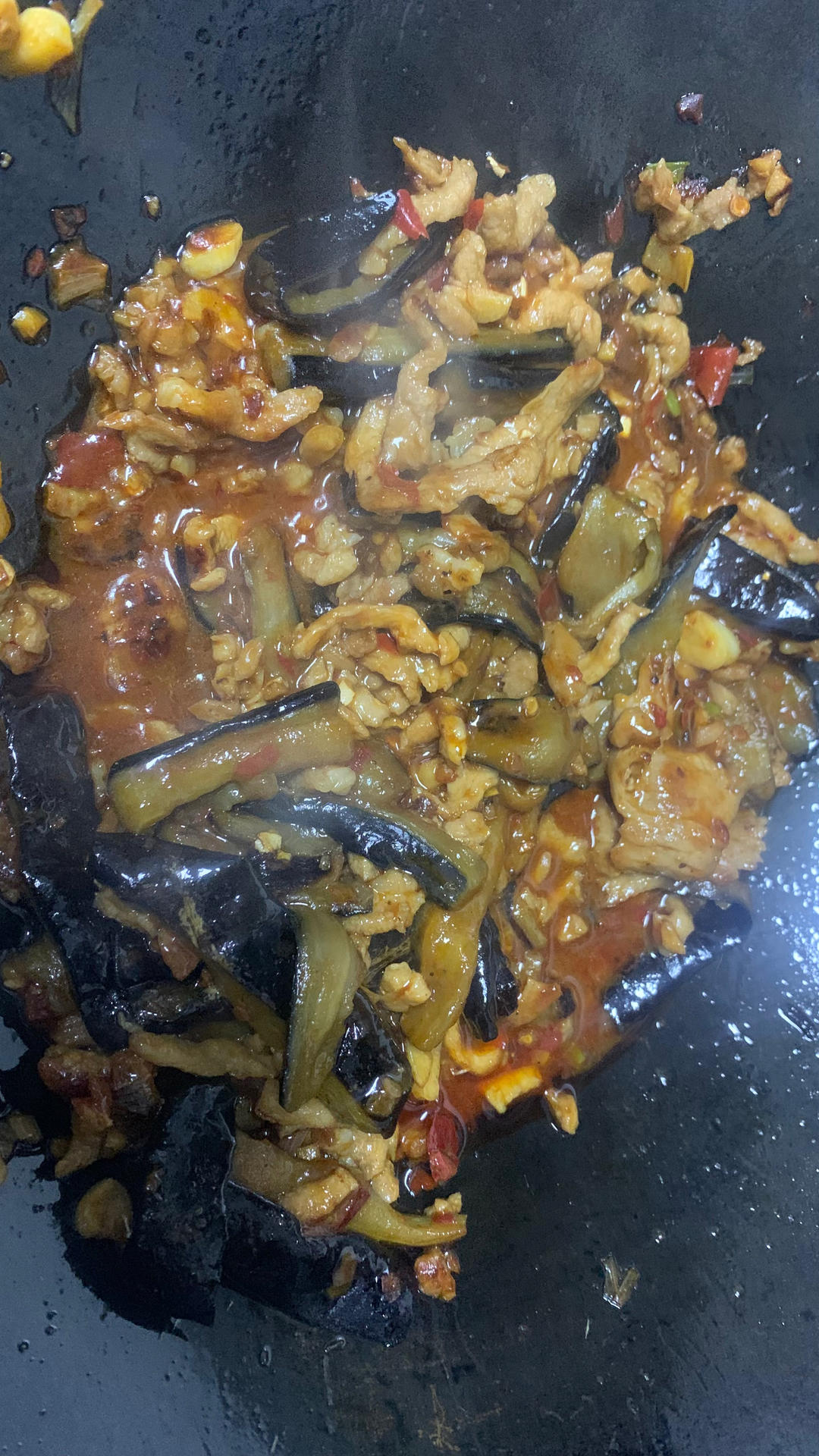不用油炸超省油的鱼香肉末茄子煲