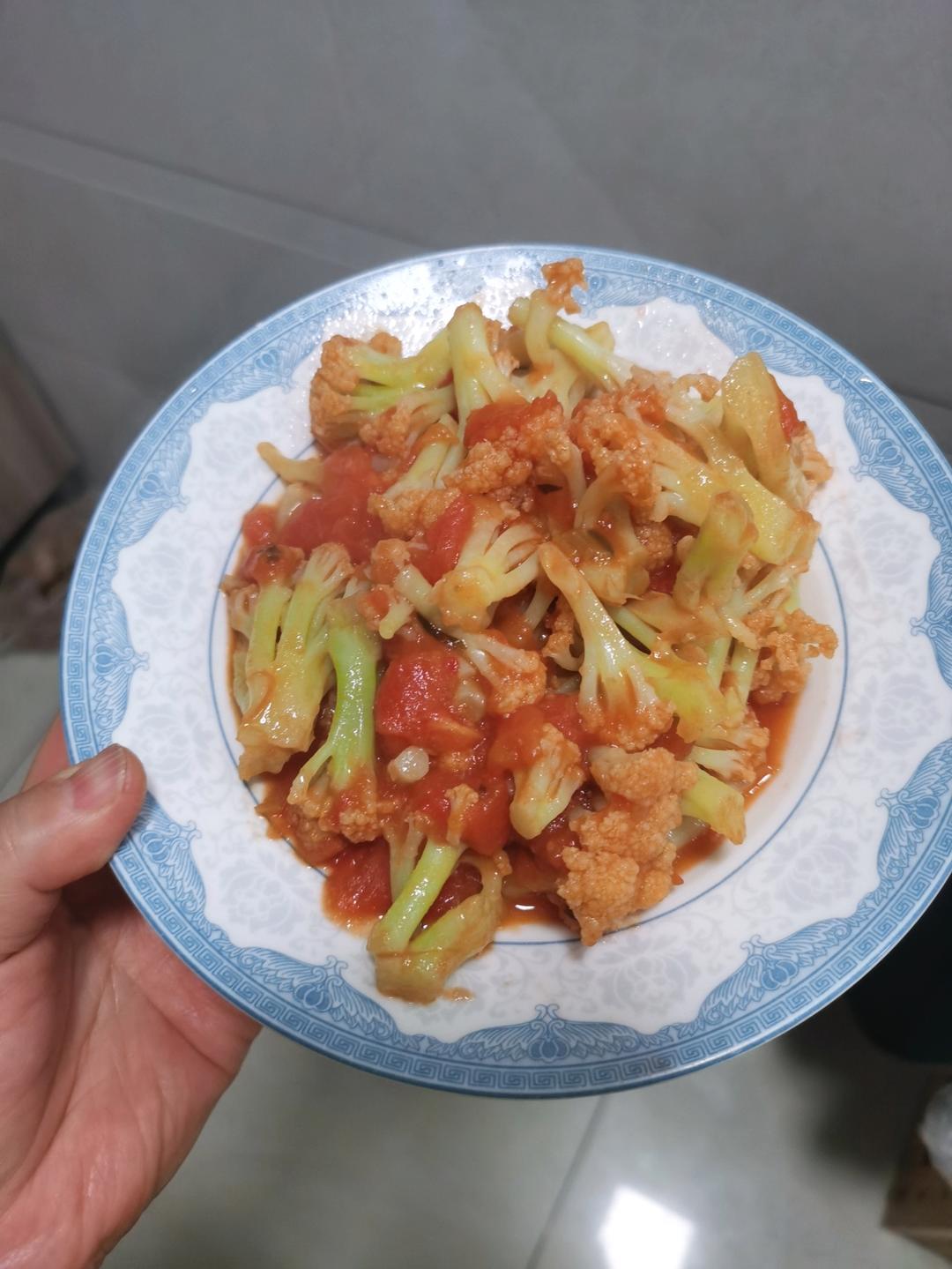 有机花菜炒西红柿