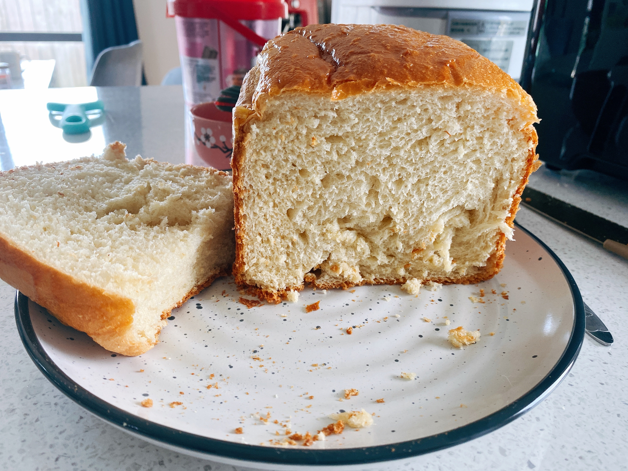 超级好吃的原味面包（面包机版）