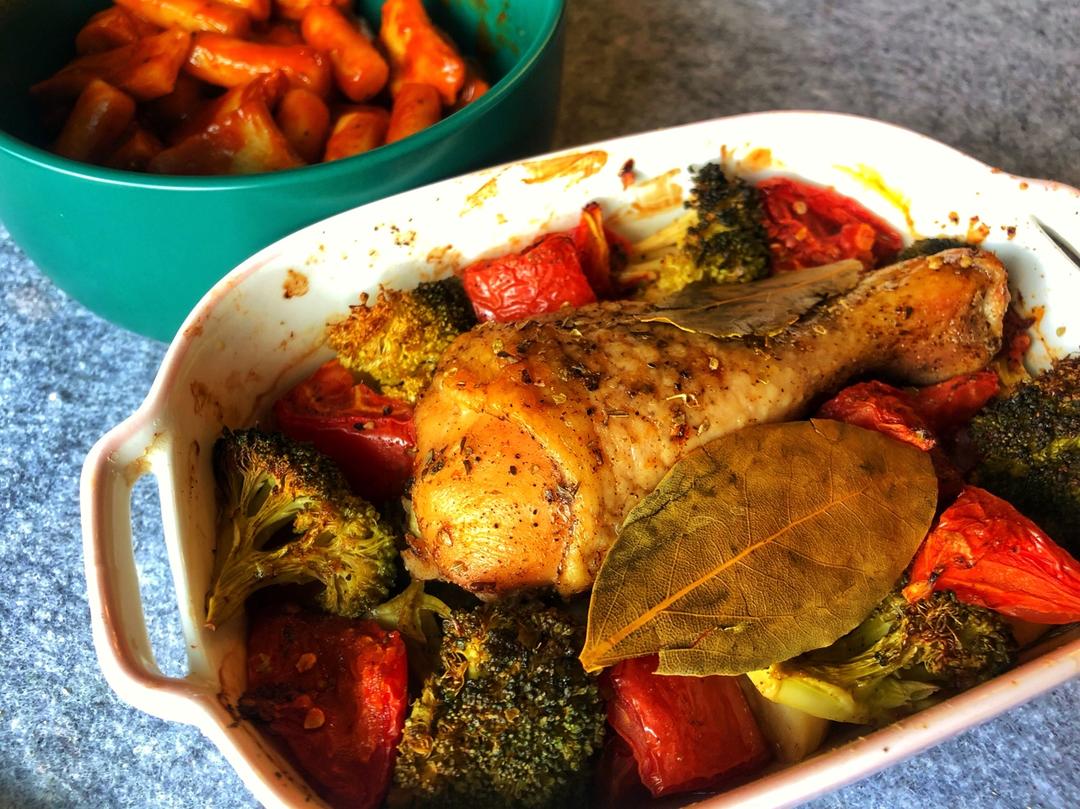 香蒜蕃茄烤鸡腿