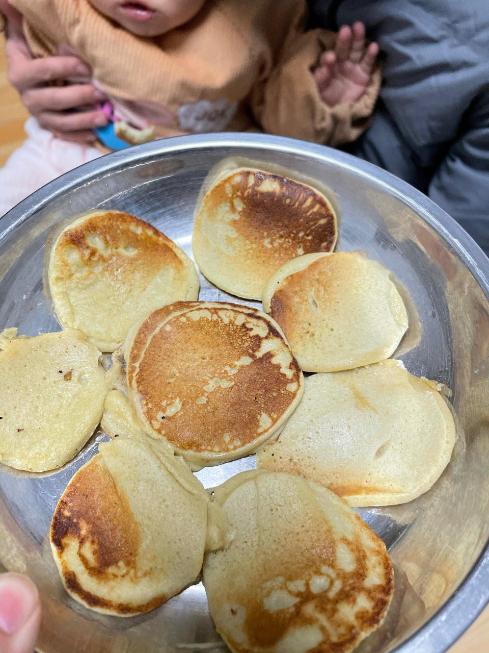 1岁半宝宝辅食 快手早餐 不用打发的无糖pancake松饼