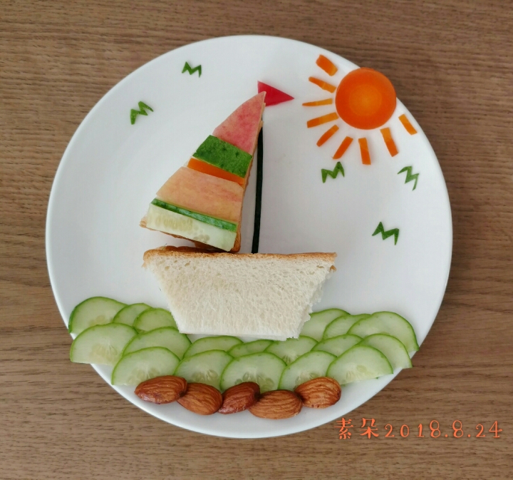 儿童创意早餐：帆船三明治