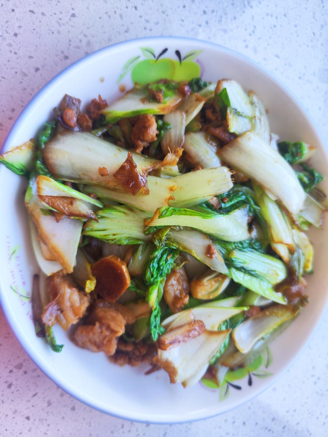 上班带饭菜-肉末小白菜