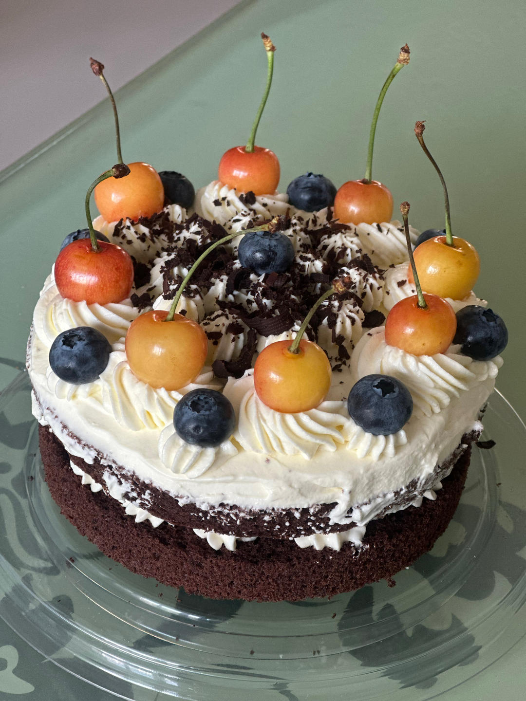 车厘子巧克力裸蛋糕，无酒精版黑森林