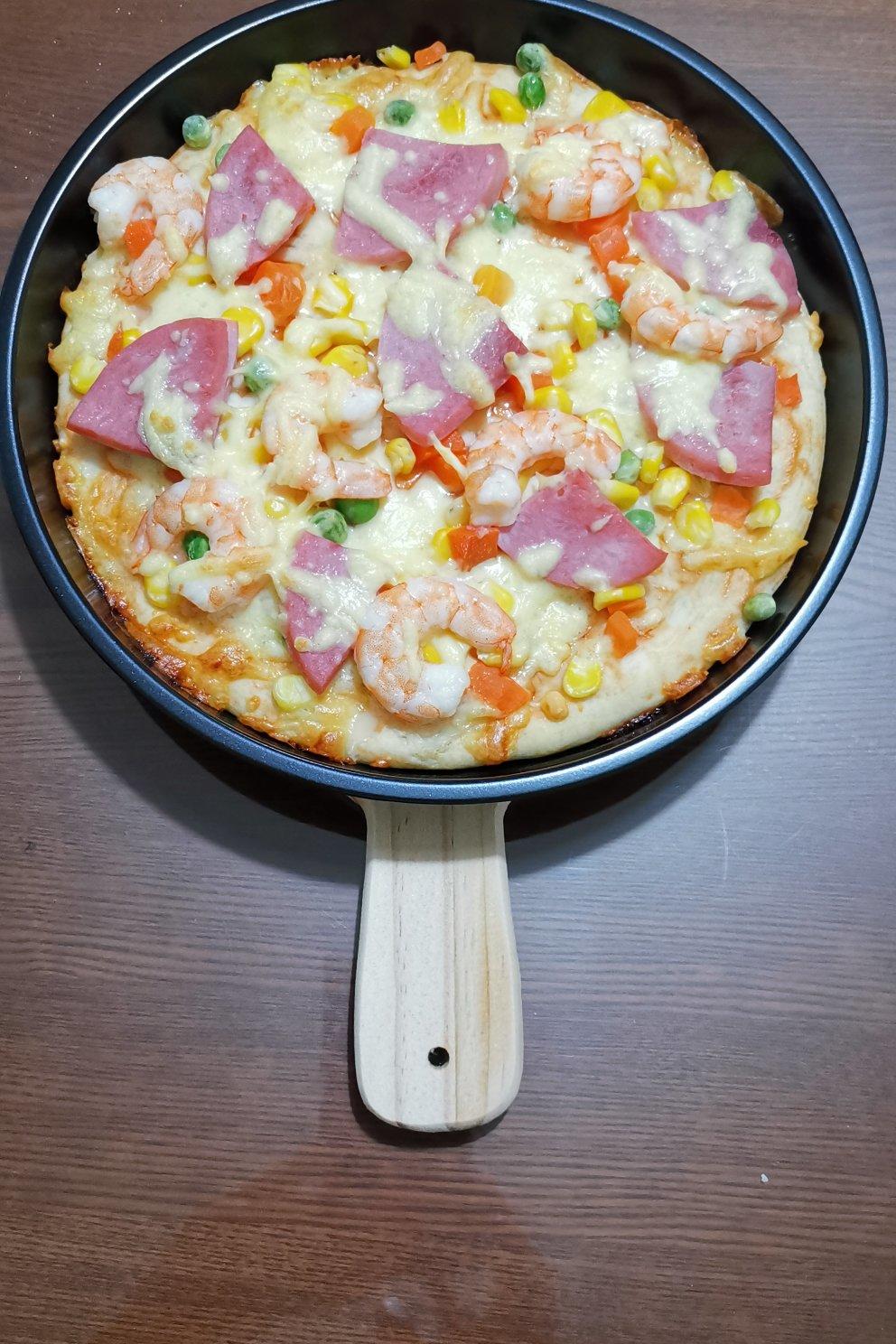 【鲜虾仁培根披萨】